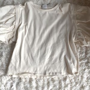zara creme color blouse, size 11/12